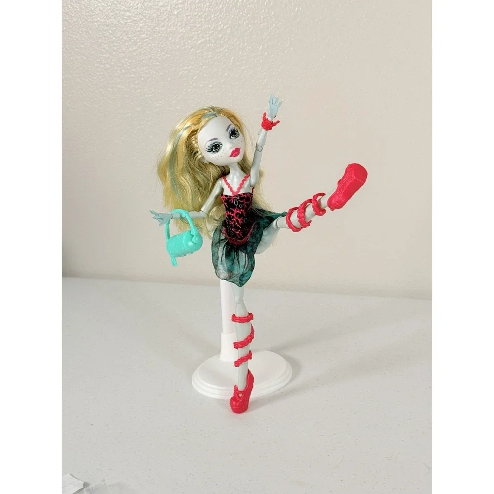 Monster High Lagoona Blue Dance Class Ballet Doll Pink Lace-Up Shoes Purse